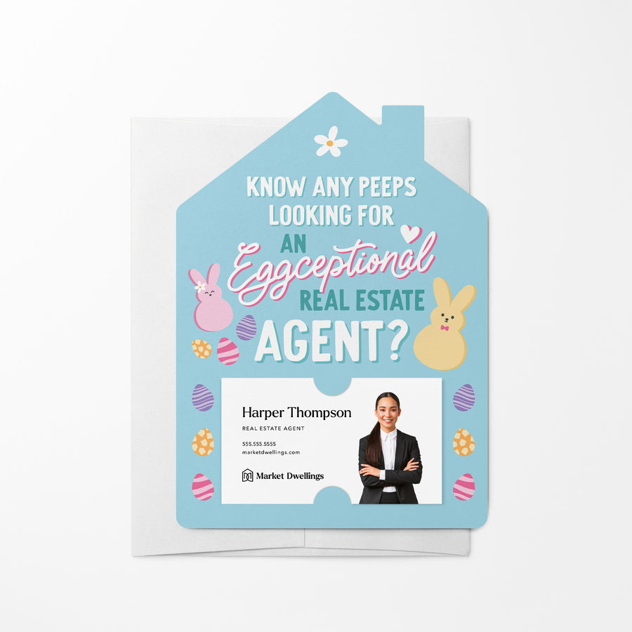 Set of Know Any Peeps Looking For An Eggceptional Real Estate Agent? | Spring Easter Mailers | Envelopes Included | M122-M001 Mailer Market Dwellings