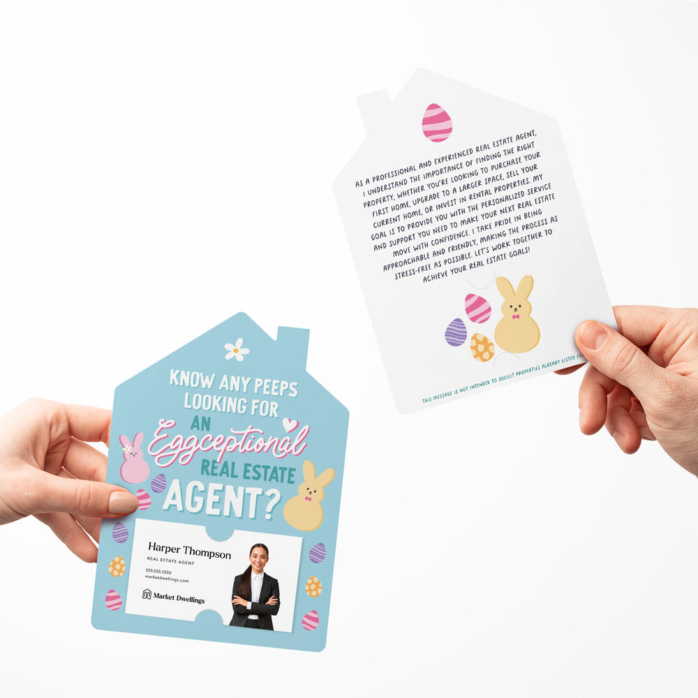 Set of Know Any Peeps Looking For An Eggceptional Real Estate Agent? | Spring Easter Mailers | Envelopes Included | M122-M001 Mailer Market Dwellings