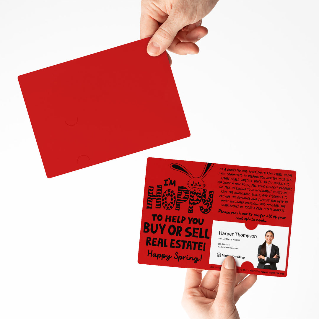 Set of I'm Hoppy To Help You Buy Or Sell Real Estate! | Easter Spring Mailers | Envelopes Included | M123-M003 Mailer Market Dwellings