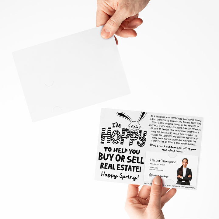 Set of I'm Hoppy To Help You Buy Or Sell Real Estate! | Easter Spring Mailers | Envelopes Included | M123-M003 Mailer Market Dwellings