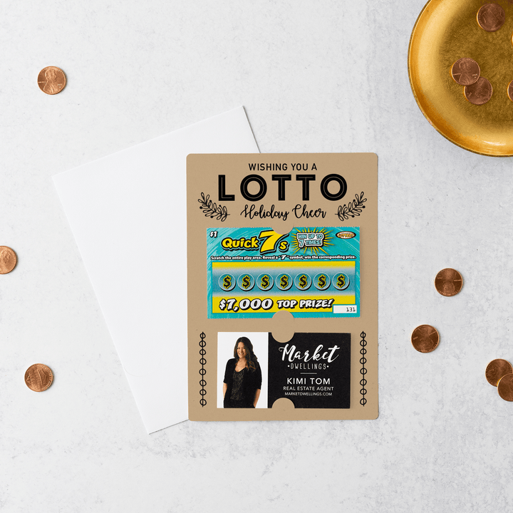 Set of Wishing You a LOTTO Holiday Cheer Mailers | Envelopes Included | M13-M002 Mailer Market Dwellings KRAFT  