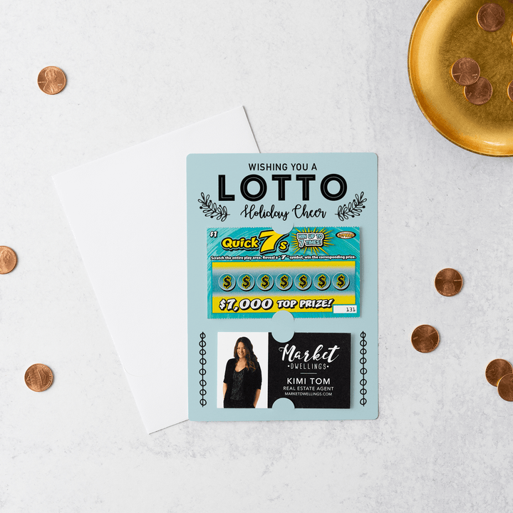 Set of Wishing You a LOTTO Holiday Cheer Mailers | Envelopes Included | M13-M002 Mailer Market Dwellings LIGHT BLUE  