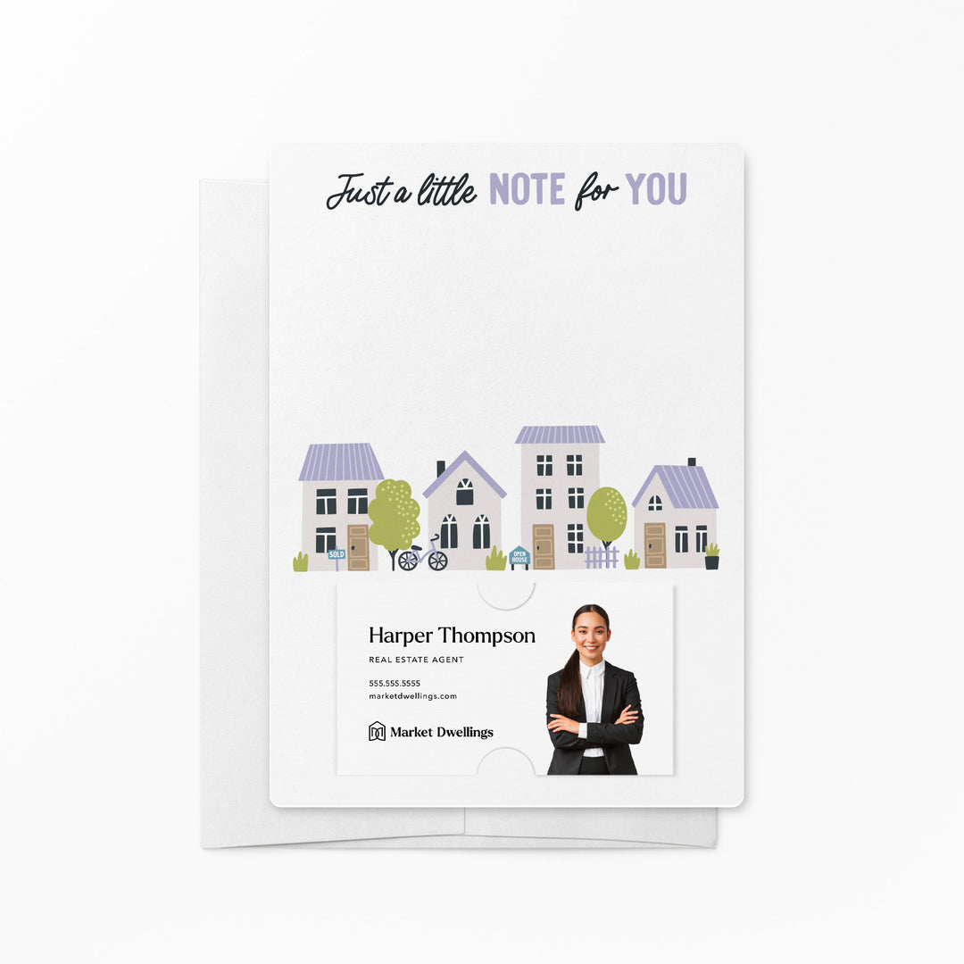 Set of Just a little note for you. | Mailers | Envelopes Included | M13-M007-AB Mailer Market Dwellings LILAC