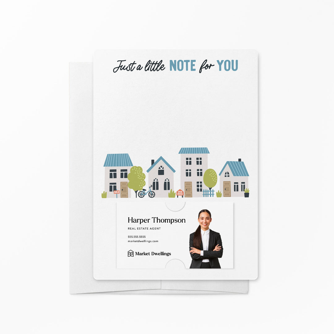 Set of Just a little note for you. | Mailers | Envelopes Included | M13-M007-AB Mailer Market Dwellings SKY