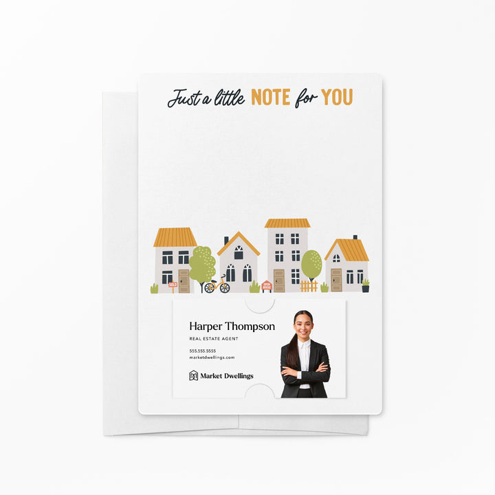 Set of Just a little note for you. | Mailers | Envelopes Included | M13-M007-AB Mailer Market Dwellings TANGERINE