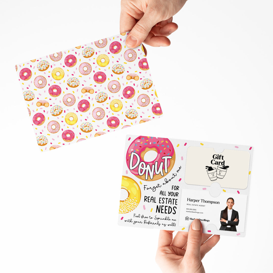 Set of "Donut Forget About Me" Real Estate Gift Card & Business Card Holder Mailers | Envelopes Included | M13-M008 Mailer Market Dwellings