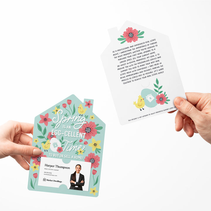 Set of Spring Is An Egg-Cellent Time To Buy Or Sell A Home! | Spring Mailers | Envelopes Included | M130-M001 Mailer Market Dwellings