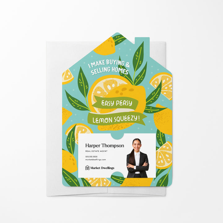 Set of I Make Buying & Selling Homes Easy Peasy Lemon Squeezy! | Mailers | Envelopes Included | M134-M001 Mailer Market Dwellings