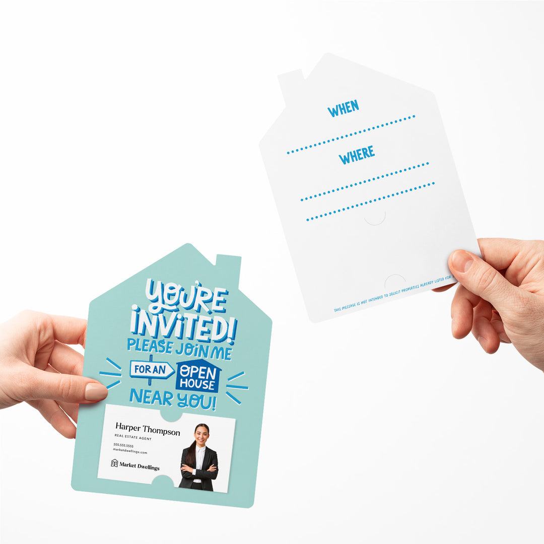 Set of You're Invited! Please Join Me For An Open House Near You! | Mailers | Envelopes Included | M138-M001-AB Mailer Market Dwellings