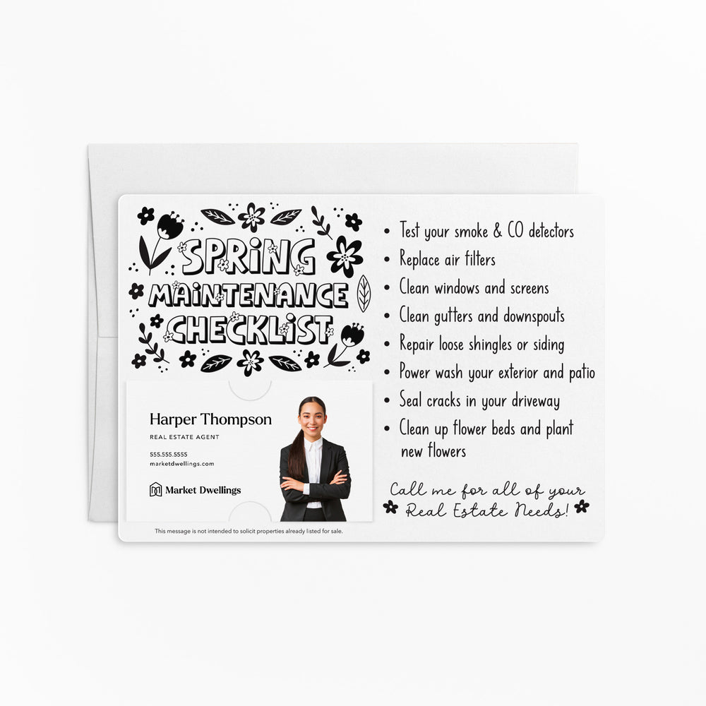 Spring Maintenance Checklist | Real Estate Mailers with Envelopes Mailer Market Dwellings WHITE 10