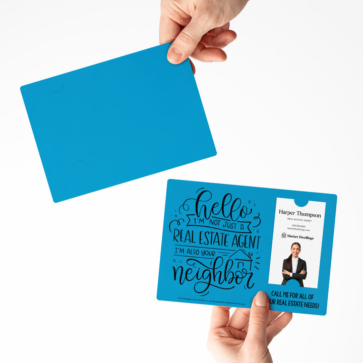 Vertical | Set of " Hello I'm not just a Real Estate Agent, I'm also your Neighbor" Mailer | Envelopes Included | M14-M005 Mailer Market Dwellings