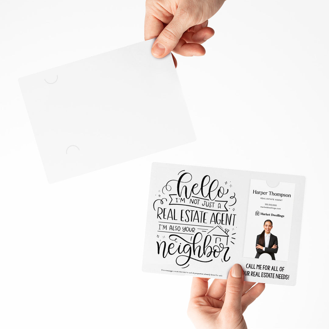 Vertical | Set of " Hello I'm not just a Real Estate Agent, I'm also your Neighbor" Mailer | Envelopes Included | M14-M005 Mailer Market Dwellings