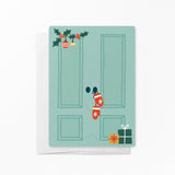 Festive Christmas Door | Real Estate Notecards with Envelopes Mailer Market Dwellings SEAFOAM 10
