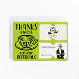 Thanks A Whole Latte For Your Referrals | Mailers with Envelopes Mailer Market Dwellings