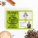 Thanks A Whole Latte For Your Referrals | Mailers with Envelopes Mailer Market Dwellings