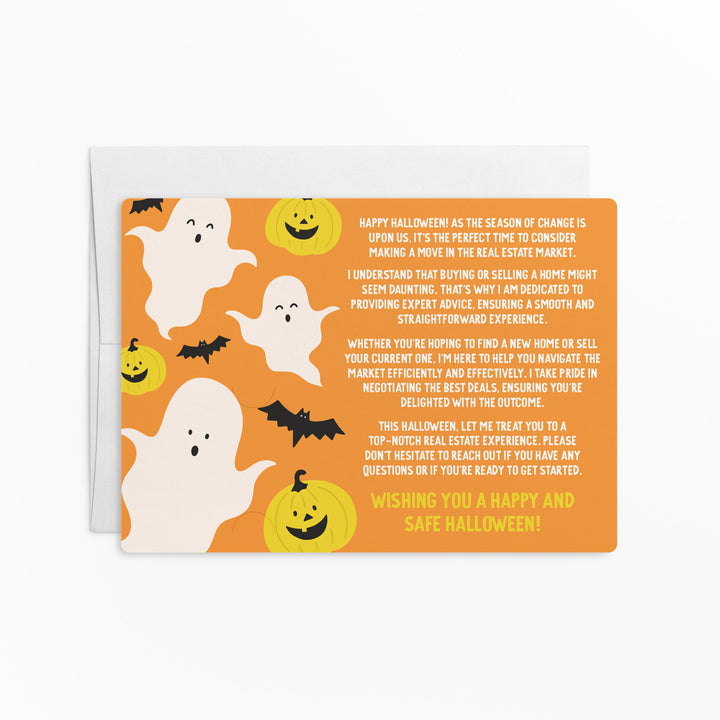 Set of For all your real estate needs, I got you, BOO! | Halloween Mailers | Envelopes Included | M143-M003-AB Mailer Market Dwellings