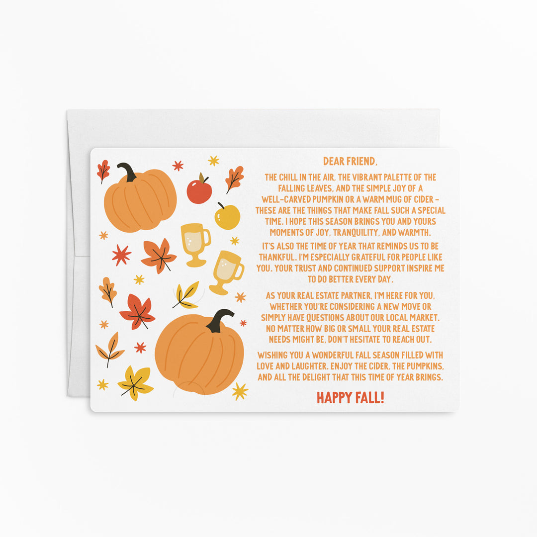 Set of Carve Pumpkins, Drink Cider, Enjoy Fall | Fall Mailers | Envelopes Included | M144-M003 Mailer Market Dwellings