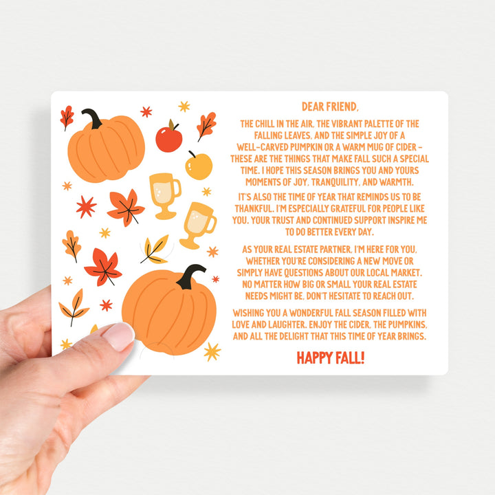 Set of Carve Pumpkins, Drink Cider, Enjoy Fall | Fall Mailers | Envelopes Included | M144-M003 Mailer Market Dwellings   