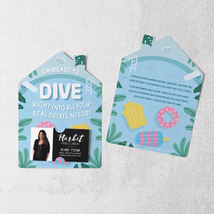 Set of I'm Ready To Dive Right Into All Your Real Estate Needs! | Summer Mailers | Envelopes Included | M145-M001 Mailer Market Dwellings   