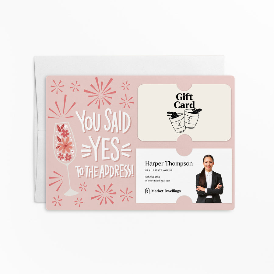 Set of You said yes to the address! | Mailers | Envelopes Included | M145-M008-AB Mailer Market Dwellings BLUSH