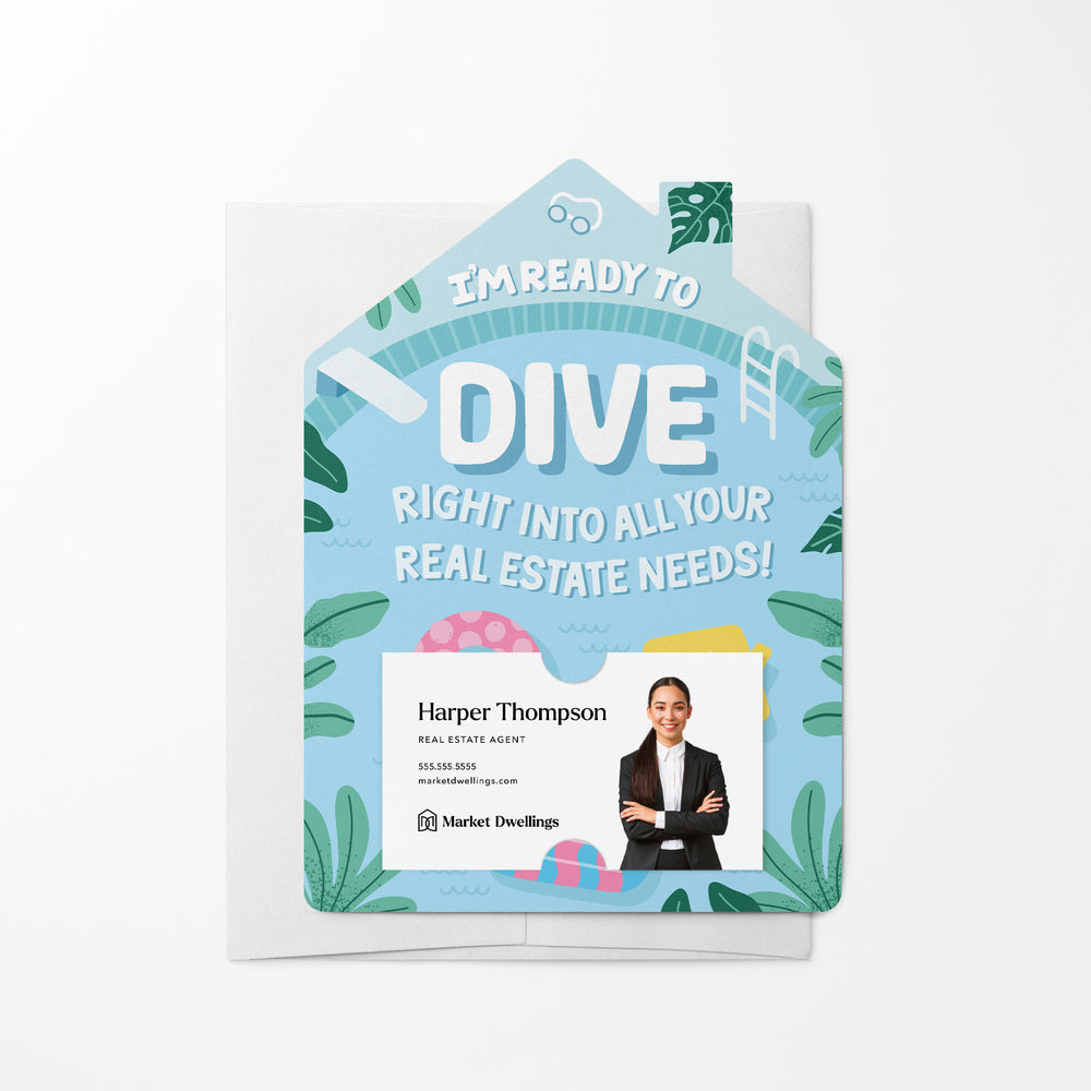 I'm Ready To Dive Right Into All Your Real Estate Needs! | Summer | Real Estate Mailers with Envelopes Mailer Market Dwellings