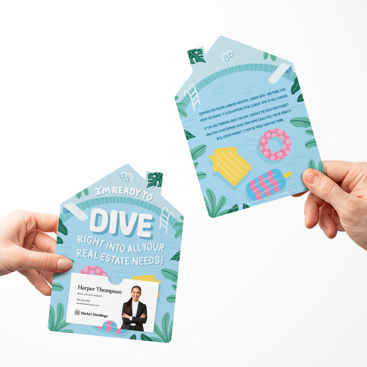 Set of I'm Ready To Dive Right Into All Your Real Estate Needs! | Summer Mailers | Envelopes Included | M145-M001 Mailer Market Dwellings