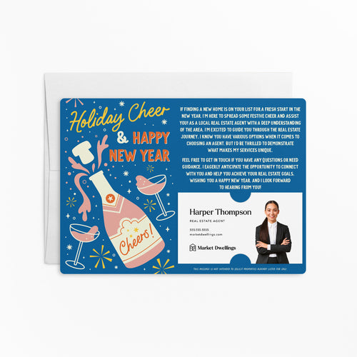 Festive Cheer and Happy New Year | New Year Christmas | Real Estate Mailers with Envelopes Mailer Market Dwellings
