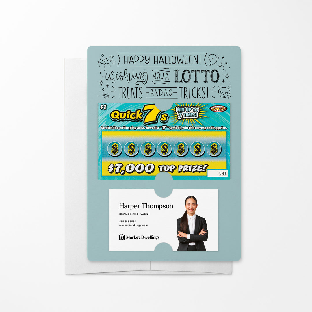 Set of Happy Halloween Lotto Mailers | Envelopes Included Mailer Market Dwellings LIGHT BLUE