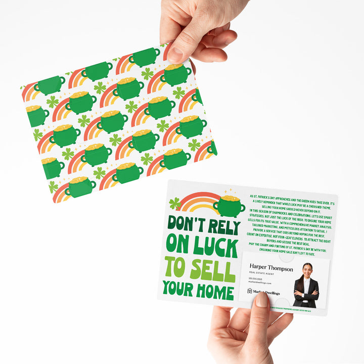 Set of Don't Rely On Luck To Sell Your Home | St. Patrick's Day Mailers | Envelopes Included | M154-M003 Mailer Market Dwellings