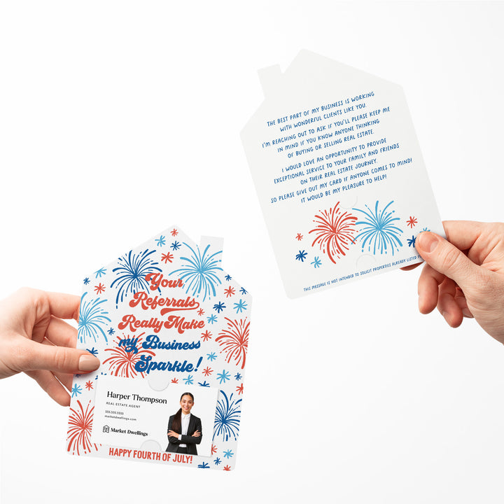 Set of Your Referrals Really Make My Business Sparkle! | 4th Of July Mailers | Envelopes Included | M155-M001 Mailer Market Dwellings