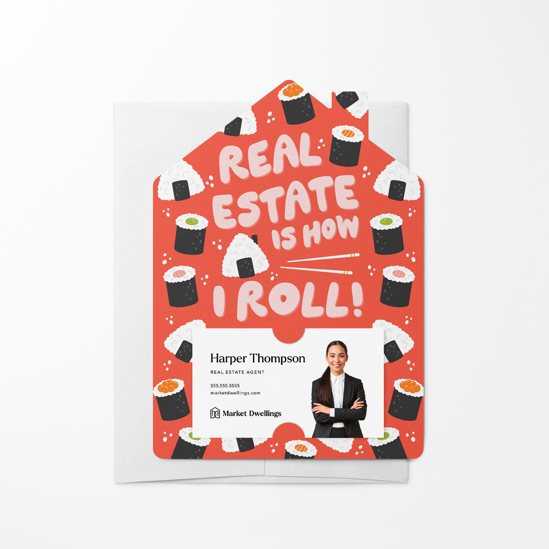 Set of Real Estate Is How I Roll! | Mailers | Envelopes Included | M157-M001-AB Mailer Market Dwellings TOMATO RED