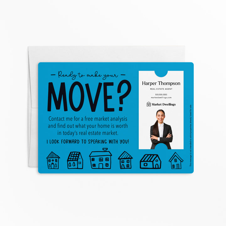 Vertical | Set of "Ready to Make Your Move?" Mailer | Envelopes Included | M16-M005 Mailer Market Dwellings ARCTIC