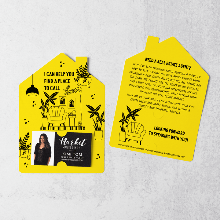 Set of I Can Help You Find A Place To Call Home | Mailers | Envelopes Included | M161-M001 Mailer Market Dwellings LEMON  