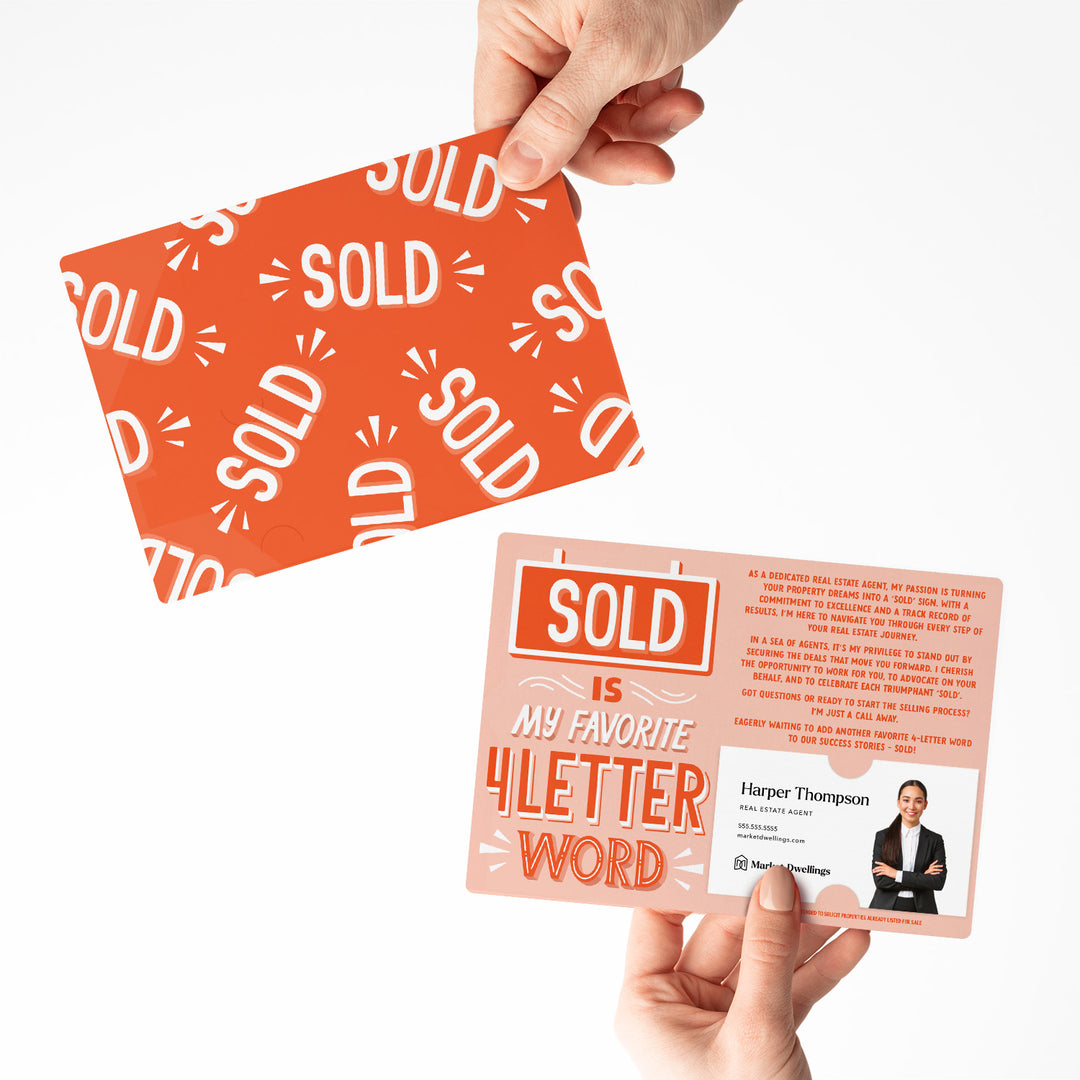 Set of Sold Is My Favorite 4 Letter Word | Mailers | Envelopes Included | M161-M003 Mailer Market Dwellings