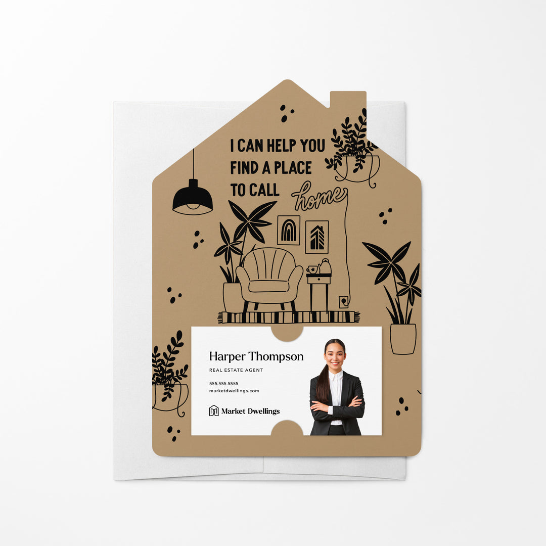 Set of I Can Help You Find A Place To Call Home | Mailers | Envelopes Included | M161-M001 Mailer Market Dwellings KRAFT