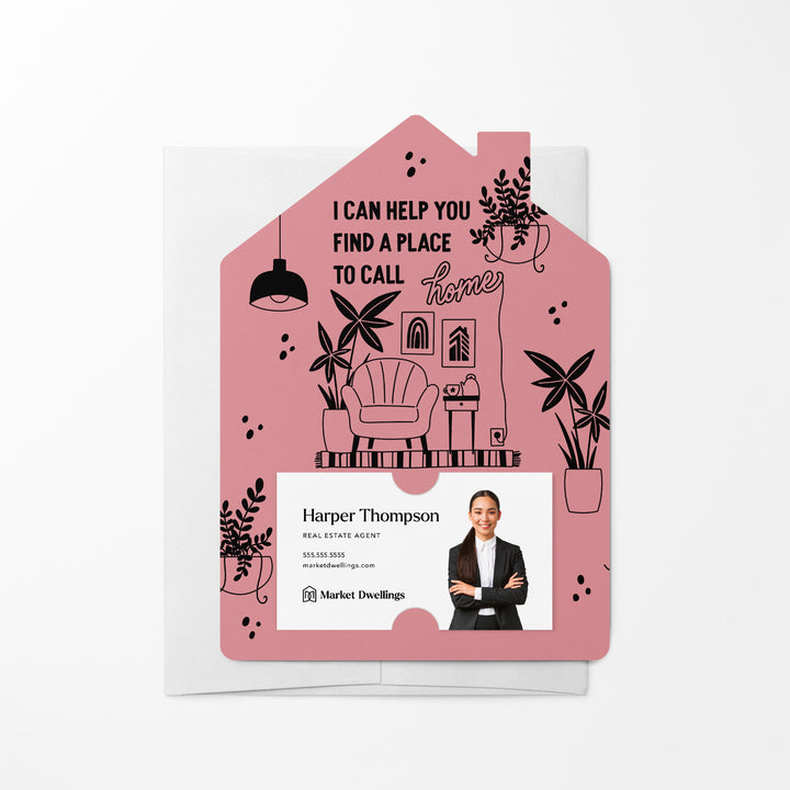 Set of I Can Help You Find A Place To Call Home | Mailers | Envelopes Included | M161-M001 Mailer Market Dwellings LIGHT PINK