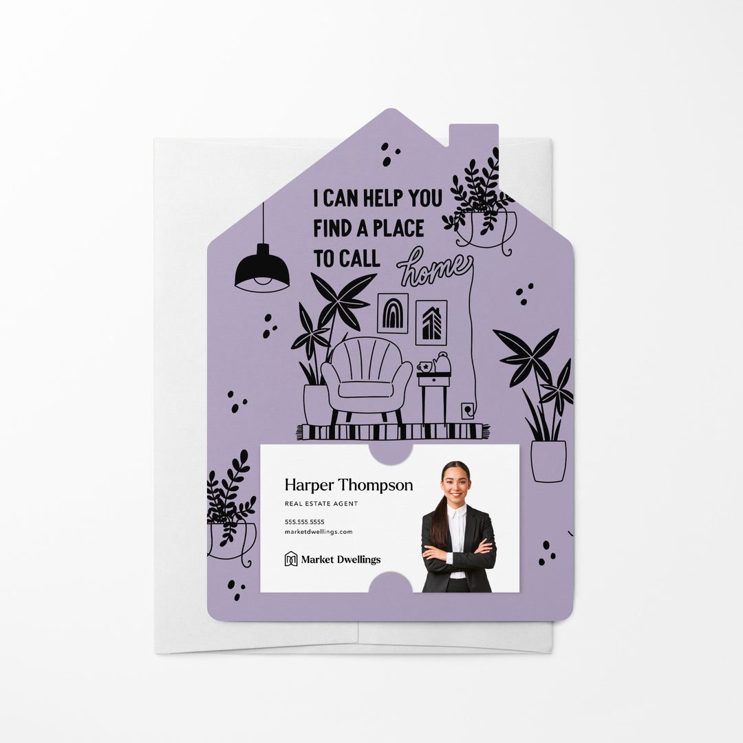 Set of I Can Help You Find A Place To Call Home | Mailers | Envelopes Included | M161-M001 Mailer Market Dwellings LIGHT PURPLE