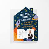 The Real Estate Market Is Taking Off! | Real Estate Mailers with Envelopes Mailer Market Dwellings BLUE 10