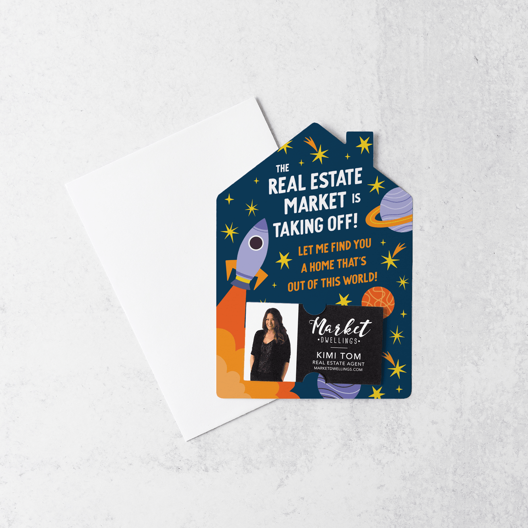 Set of The Real Estate Market Is Taking Off! | Mailers | Envelopes Included | M162-M001-AB Mailer Market Dwellings   
