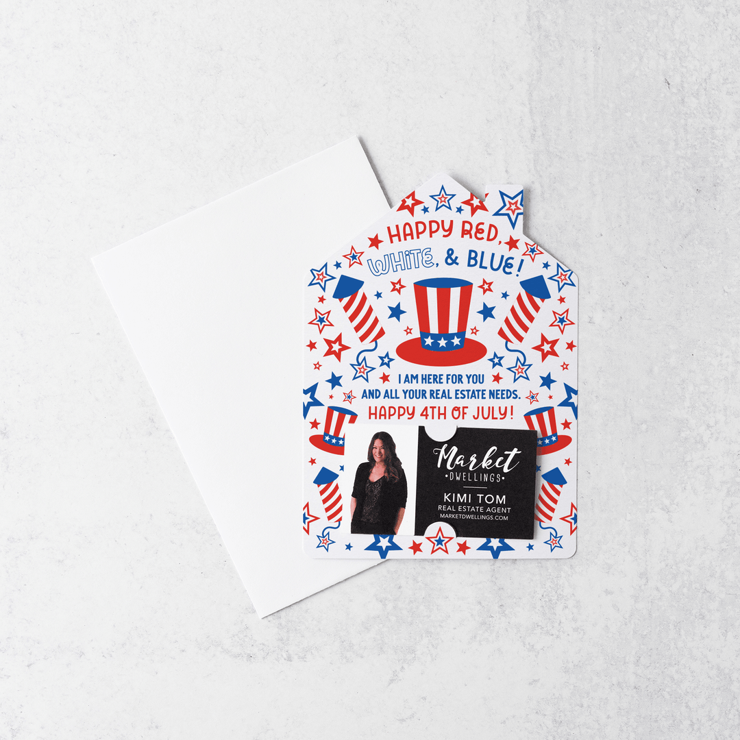 Set of Happy Red, White, & Blue! | 4th Of July Mailers | Envelopes Included | M166-M001 - Market Dwellings