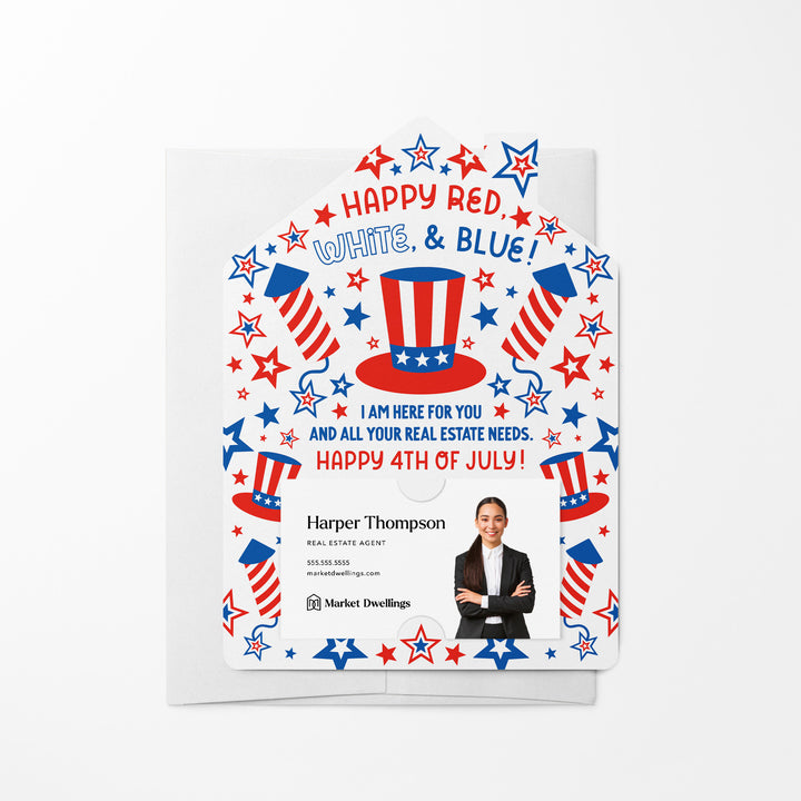 Set of Happy Red, White, & Blue! | 4th Of July Mailers | Envelopes Included | M166-M001 Mailer Market Dwellings