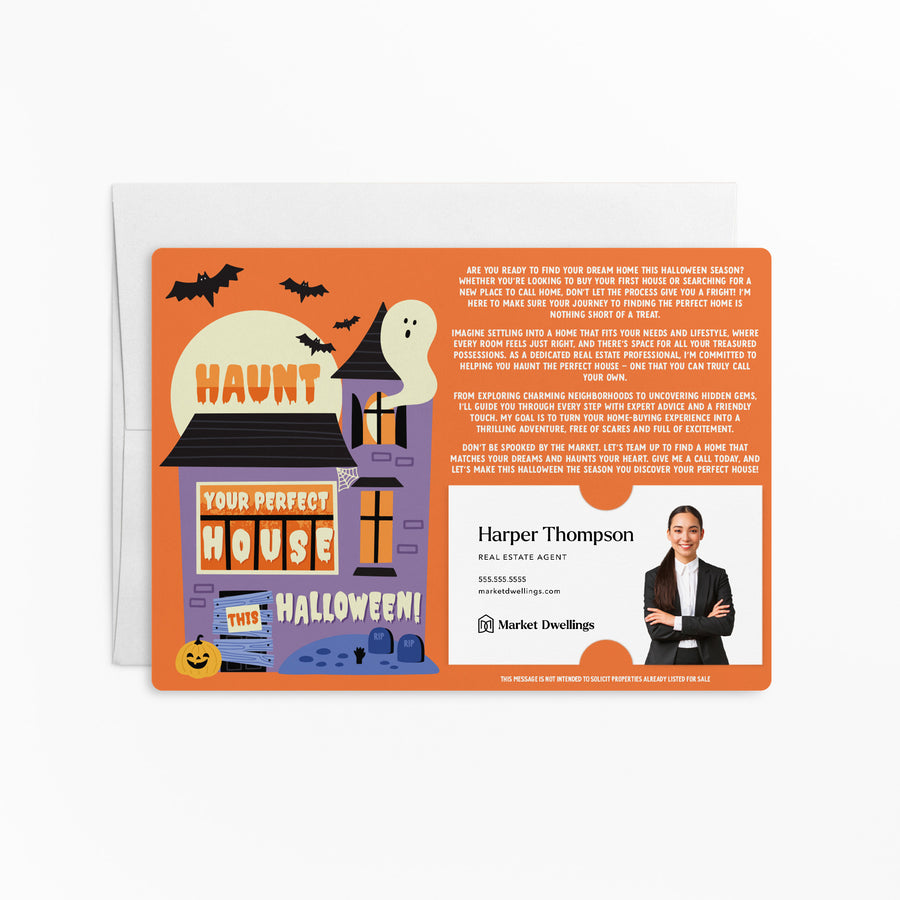 Set of Haunt Your Perfect House This Halloween! | Halloween Mailers | Envelopes Included | M168-M003 Mailer Market Dwellings