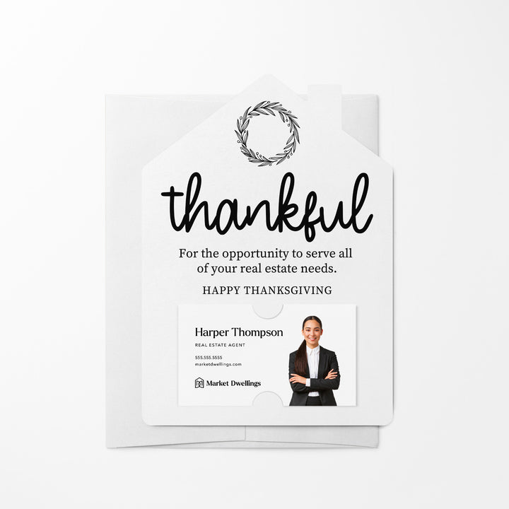 Set of Thankful Real Estate Thanksgiving Mailers | Envelopes Included | M17-M001