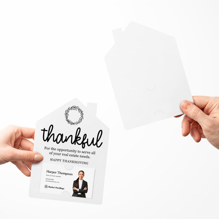 Set of Thankful Real Estate Thanksgiving Mailers | Envelopes Included | M17-M001