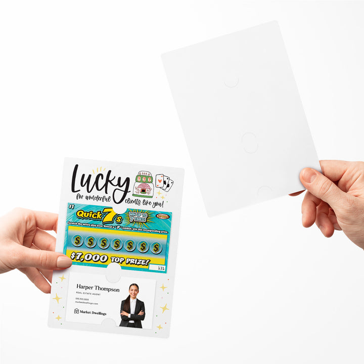 Set of Lucky For Wonderful Clients Like You! Lotto Mailers | Envelopes Included Mailer Market Dwellings