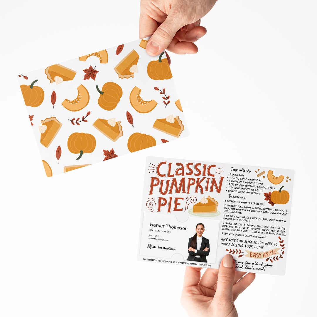 Set of "Classic Pumpkin Pie" Real Estate Recipe Cards | Envelopes Included | M17-M004 Mailer Market Dwellings