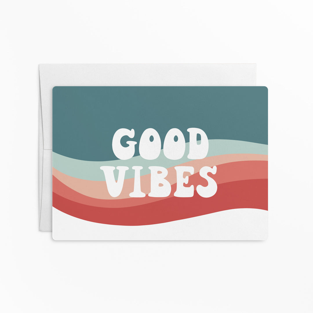 Customizable | Set of Good Vibes Notecards | Envelopes Included | M17-M006-AB Mailer Market Dwellings SIMPLE