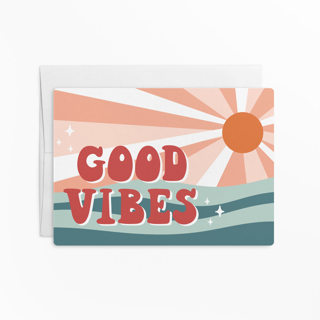 Customizable | Set of Good Vibes Notecards | Envelopes Included | M17-M006-AB Mailer Market Dwellings WHIMSICAL