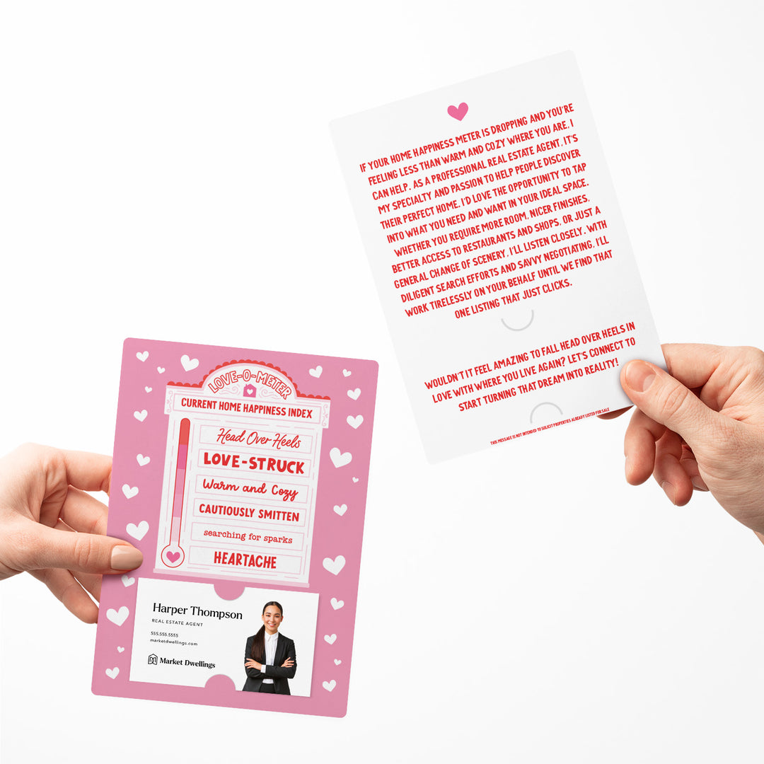 Set of  Love-O-Meter | Valentine's Day Mailers | Envelopes Included | M17-M007