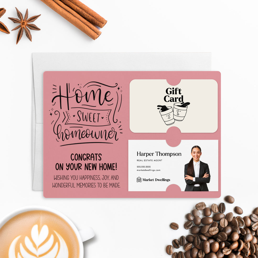 Set of "Home Sweet Homeowner Closing Day" Gift Card & Business Card Holder Mailer | Envelopes Included | M17-M008 Mailer Market Dwellings